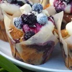 Blueberry Muffins with White Chocolate Ganache