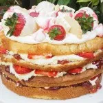 Summer Strawberry and Cream Layer Cake